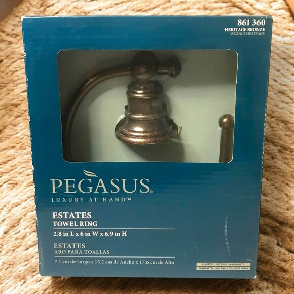 Pegasus Estates Towel Ring Heritage Bronze 861 360 Hand Rubbed Finish NEW - Picture 1 of 7